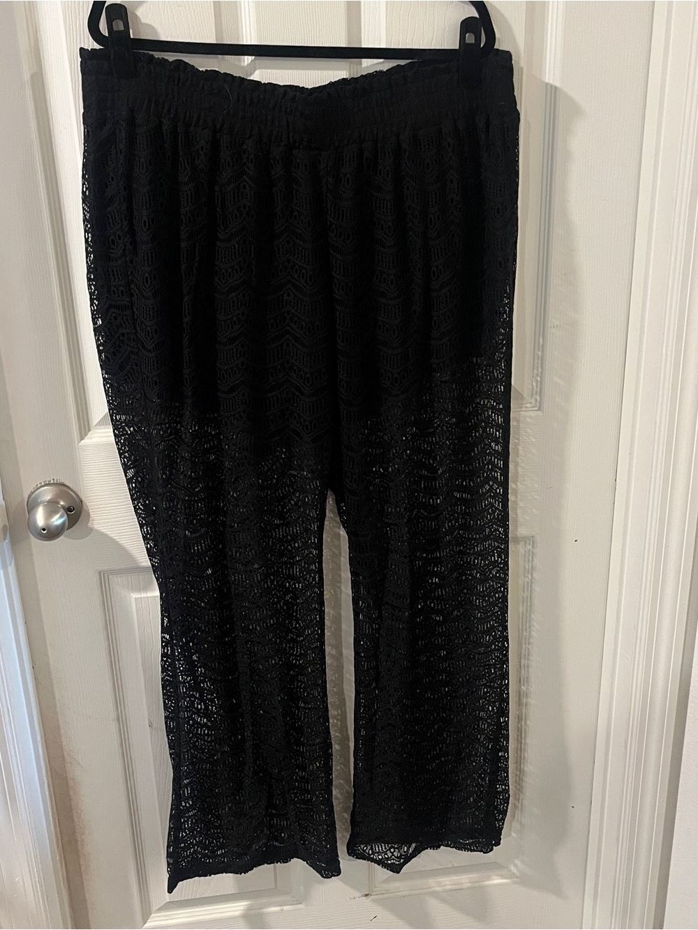 torrid Black Crochet Wide-Leg Overlay Pants